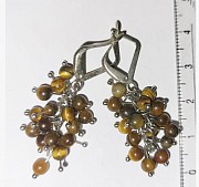 Винтажные серьги кошачий глаз. Сережки Алматы