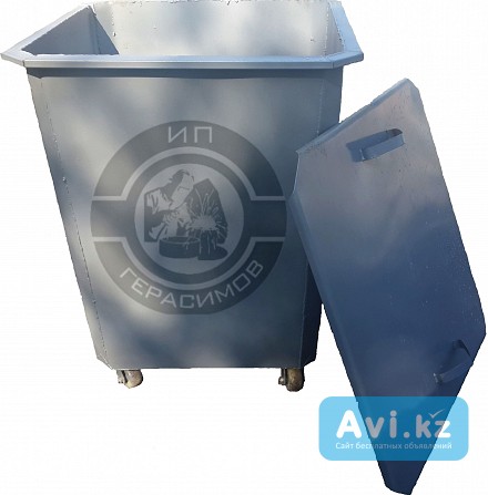 Мусорные контейнеры 0, 75 куб. с крышкой с колесами (ндс 16% в т. ч. ) Алматы - изображение 1