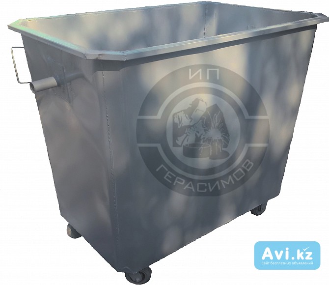 Мусорный контейнер 1, 1 куб. без крышки с колесами Алматы - изображение 1