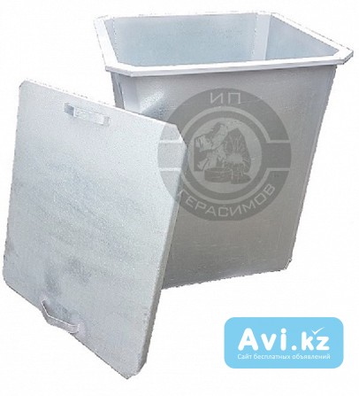 Оцинкованные мусорные контейнеры 750 л (с крышкой, без колес) Алматы - изображение 1