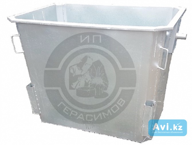 Мусорный контейнер оцинкованный 1100 л без крышки без колес (ндс 16% в т. ч. ) Алматы - изображение 1