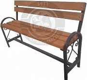 Скамейка со спинкой с боковым узором Алматы