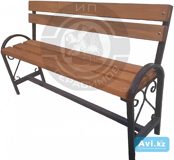 Скамейка со спинкой с боковым узором Алматы - изображение 1
