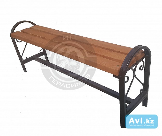 Скамейка без спинки с боковым узором Алматы - изображение 1