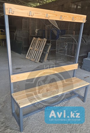 Скамейка для гардероба с крючками для одежды L=1, 5 м Алматы - изображение 1