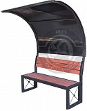 Скамейка с козырьком из поликарбоната (длина 1, 5м) Алматы