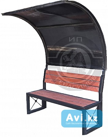 Скамейка с козырьком из поликарбоната (длина 1, 5м) Алматы - изображение 1