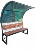 Скамейка с козырьком из поликарбоната (длина 2м) Алматы