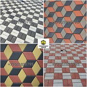 Вибропрессованная брусчатка Сolor-mix в Алматы-плитка тротуарная доставка из г.Алматы