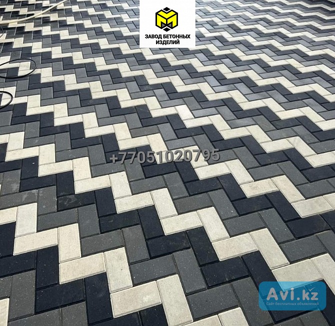Кирпичик брусчатка вибропрессованная-плитка тротуарная Алматы - изображение 1