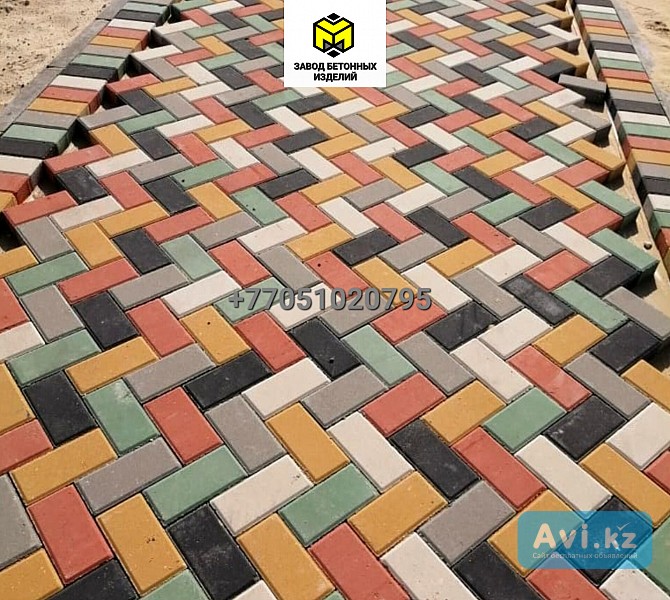 Прессованная брусчатка Кирпич-тротуарная плитка Алматы - изображение 1