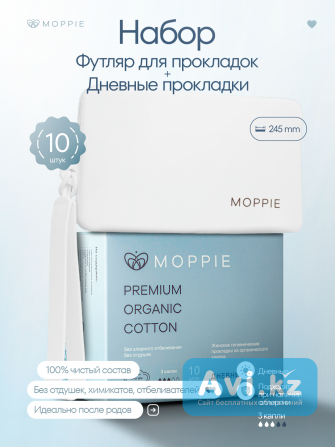 Набор - дневные прокладки для слабых/умеренных/средних месячных и силиконовый футляр для прокладок Алматы - изображение 1