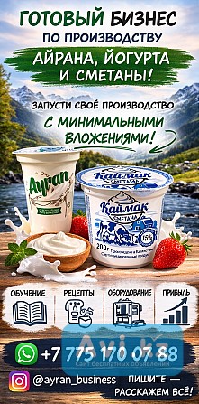 Готовый бизнес под ключ: производство йогурта, сметаны и турецкого айрана Алматы - изображение 1