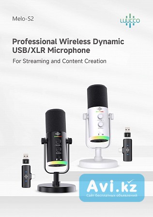 Беспроводной динамический микрофон Luucco Melo-s2 студийный звук новый Алматы - изображение 1