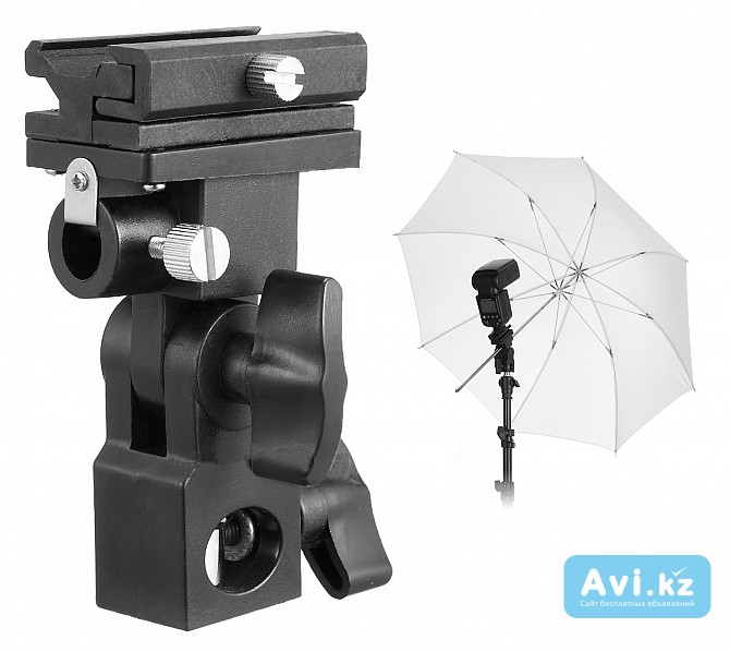 Держатель крепление адаптер для вспышки/лампочки и зонта Алматы - изображение 1