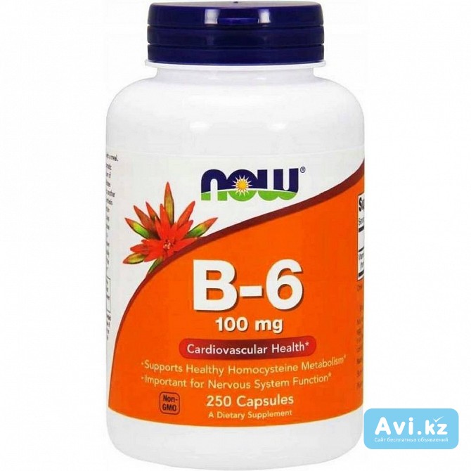 Now Vitamin B6 Pyridoxine 100 mg – 250 tablets Жезказган - изображение 1