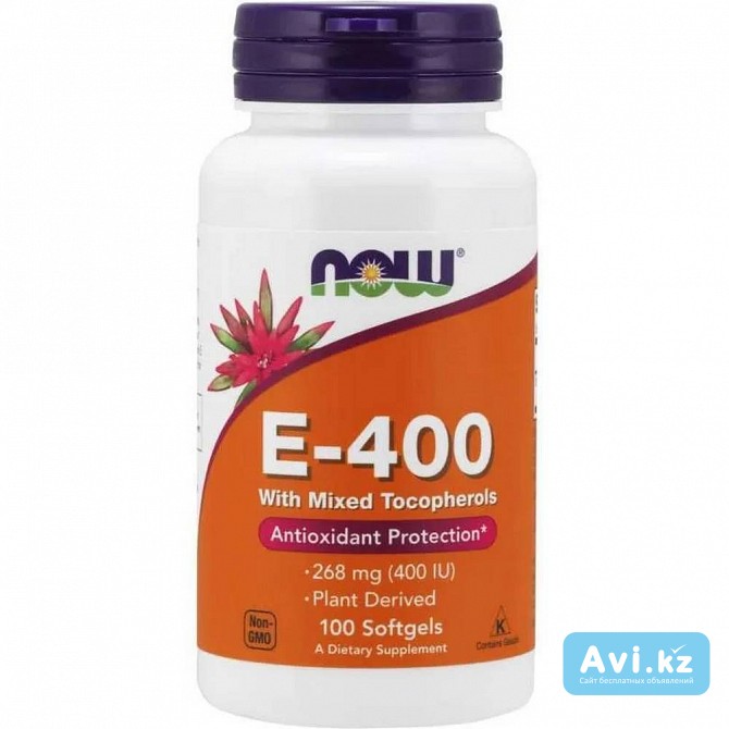 Now Vitamin E 400 IU – 100 капсул Жезказган - изображение 1