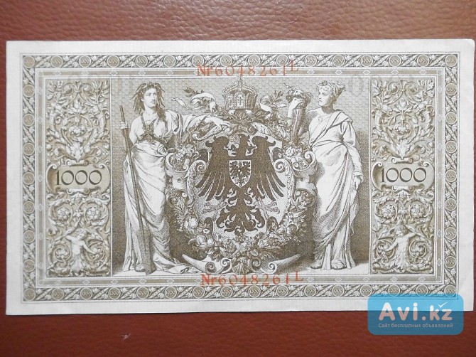 Германия 1000 марок 1910 красная печать Кокшетау - изображение 1