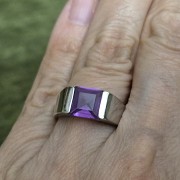 Новое серебряное кольцо с аметистом 925 аметист Алматы