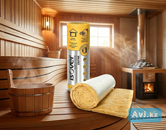 Утеплитель рулонный Sauna 50х1200х12500 мм, 0, 75 м3, 15 м2/р. Isover Астана - изображение 1