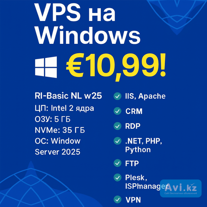 Аренда Vps/vds Ri-basic NL w25 Астана - изображение 1