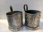 Продам советский Подстаканник «памятник Юрию Долгорукому» из мельхиора.оригинал.1969 год. 2 штуки Караганда