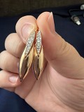 Золотые серьги с фианитами Костанай