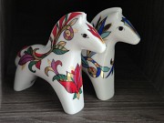 Изящная статуэтка скульптура лошадка Ифз позолота орнамент Алматы