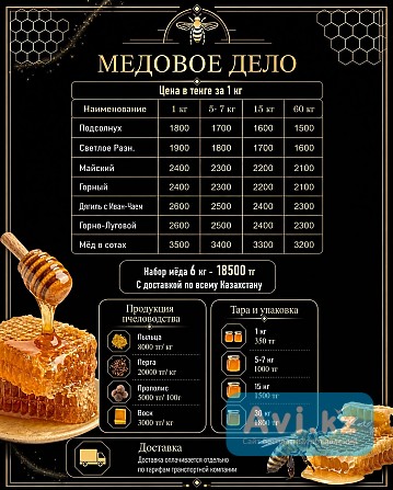 Натуральный Мёд С Личных Пасек Усть-Каменогорск - изображение 1