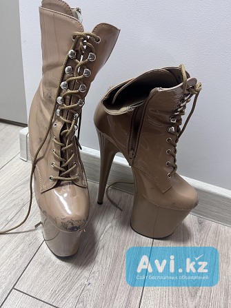 Pleaser стрип-ботинки (nude patent) Алматы - изображение 1