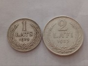 Латвия. Набор 1 лат 1924, 2 лат 1925. Vf Хромтау