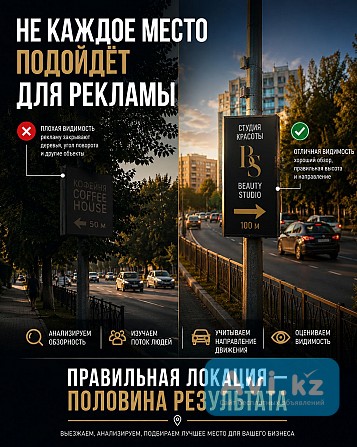 Вывеска на фонарный столб освещения или придорожную опору Алматы Алматы - изображение 1