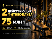 2 действующих фитнес-клуба в Астане | 75 млн тг Астана