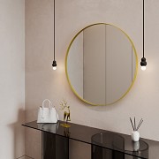 Зеркало в раме настенное круглое большое D101 см Rauntel Gold L Алматы