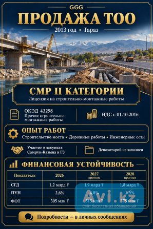 Продажа Тоо с Смр 2 с Ндс Алматы - изображение 1