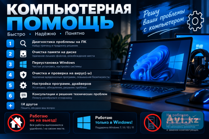 Услуги ремонта пк, ноутбуков(только виндовс) Темиртау - изображение 1