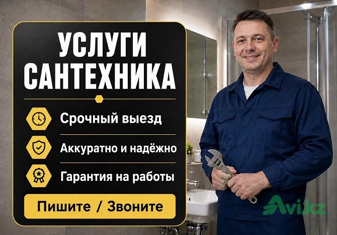 Сантехник рядом не дорого выезд Усть-Каменогорск - изображение 1