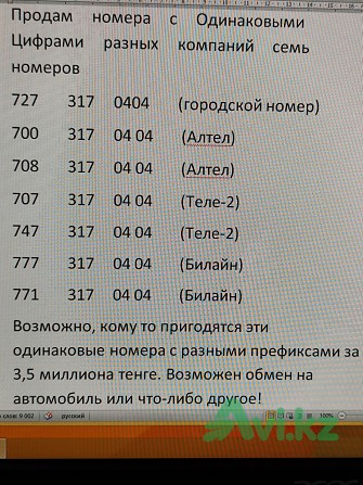 Продам номера телефонов Алматы - изображение 1