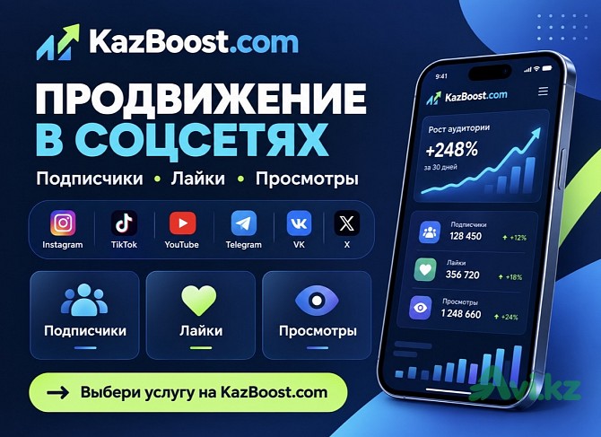 Накрутка Раскрутка Инстаграм, tiktok подписчики, просмотры, лайки Шымкент - изображение 1