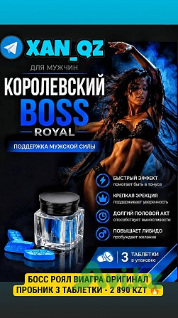 Boss Royal Viagra Босс Роял Виагра (пробник 3 таблетки) Натуральный возбудитель Мощная эрекция Алматы - изображение 1