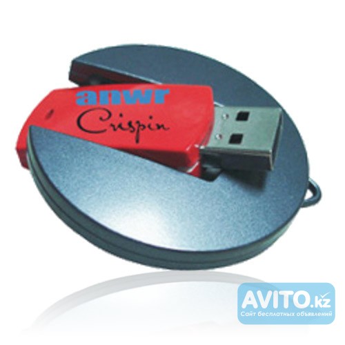Продам USB Флешка пластиковая, круглая 4Gb (Черный+Красный), ID221 Алматы - изображение 1