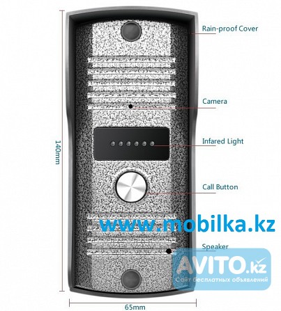 Продам Вызывная видео панель для видеодомофона, модель 666H Алматы - изображение 1
