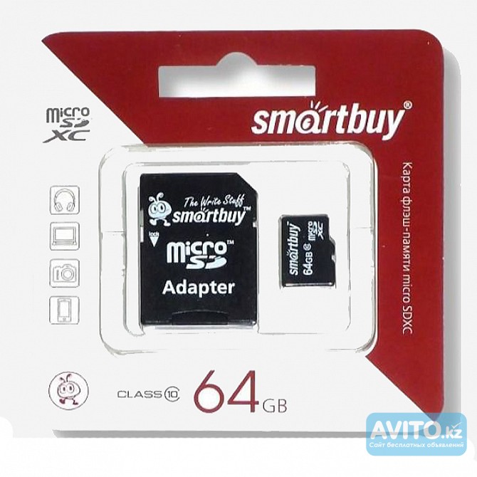 Продам Карта памяти MicroSD Smartbuy 64GB (class 10) оптом от 30шт. Алматы - изображение 1