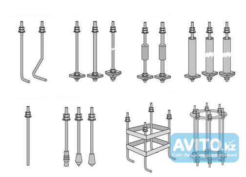 Анкерные -Фундаментные Болты Тип 4.1 4.2 4.3 Алматы - изображение 1