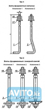 Болты анкерные фундаментные от производителя в Алматы Алматы - изображение 1