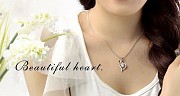Серебряный ювелирные набор - Серьги + Ожерелье (heart) Алматы