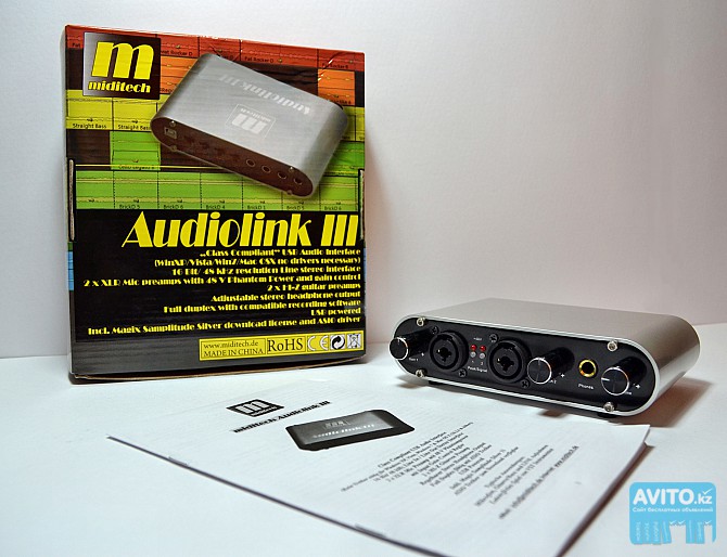 Новая внешняя USB звуковая карта Miditech AUDIOLINK III (MIDI, ASIO) Астана - изображение 1