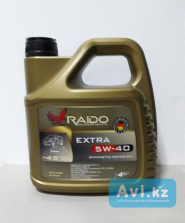 Синтетическое моторное масло Raido Extra 5w40 /acea: A3/b4-12 Api: Sn Алматы - изображение 1