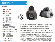 Стартер Cat 312b, Volvo Ec130 3872D304 Алматы