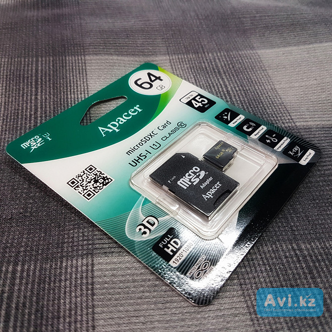 Карта памяти Microsd XC Apacer 64gb Class 10 Алматы - изображение 1